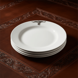 Arthur Court Western Frontier Longhorn Melamine Lunch Plates - Set of 4