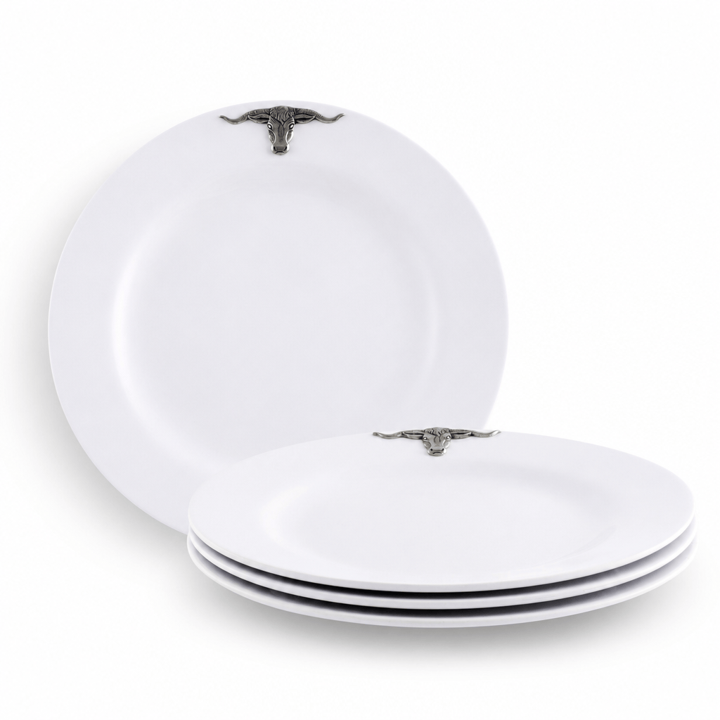 Arthur Court Western Frontier Longhorn Melamine Lunch Plates - Set of 4