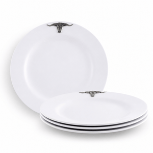 Arthur Court Western Frontier Longhorn Melamine Lunch Plates - Set of 4