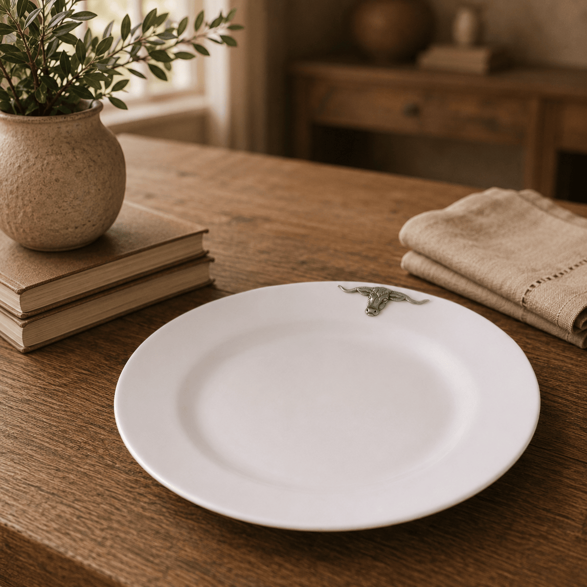 Arthur Court Western Frontier Longhorn Melamine Lunch Plates - Set of 4