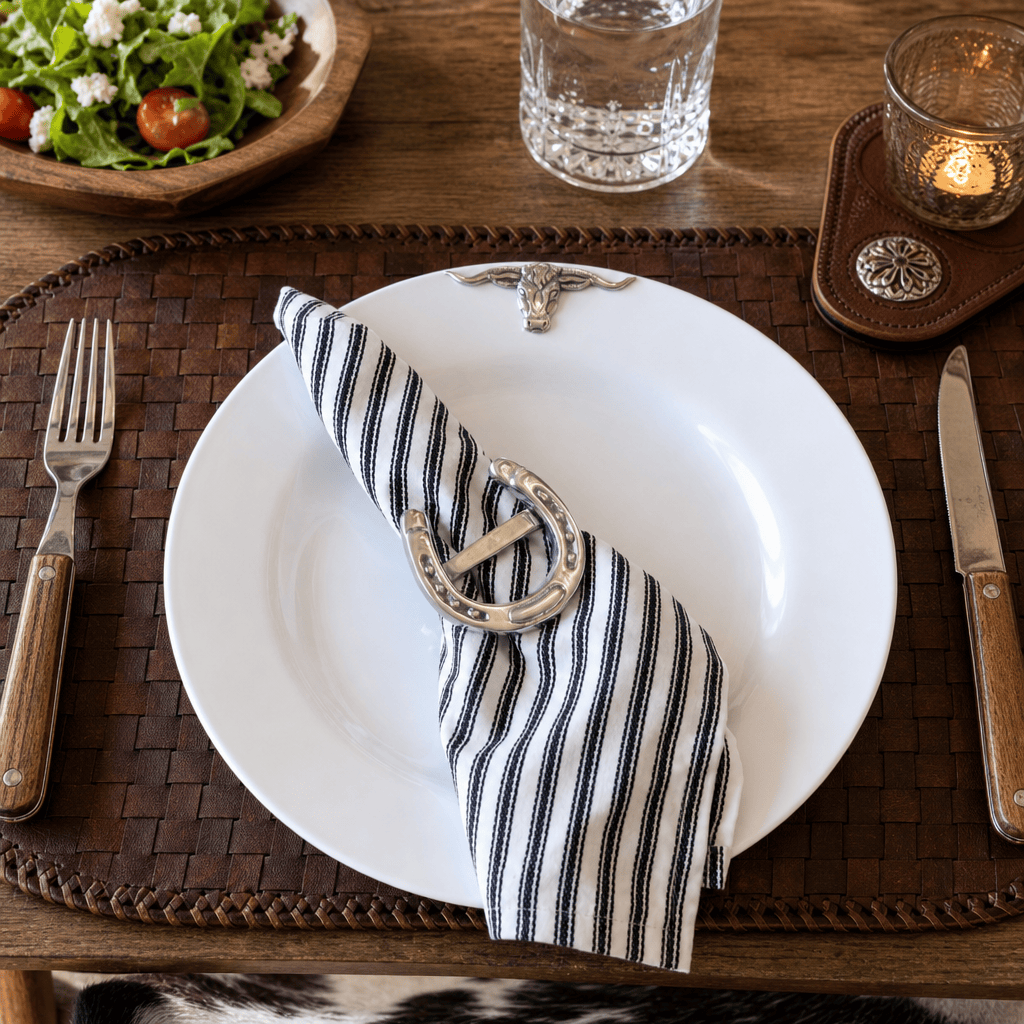 Arthur Court Western Frontier Longhorn Melamine Lunch Plates - Set of 4