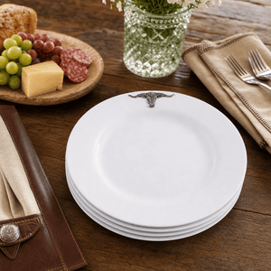 Arthur Court Western Frontier Longhorn Melamine Lunch Plates - Set of 4