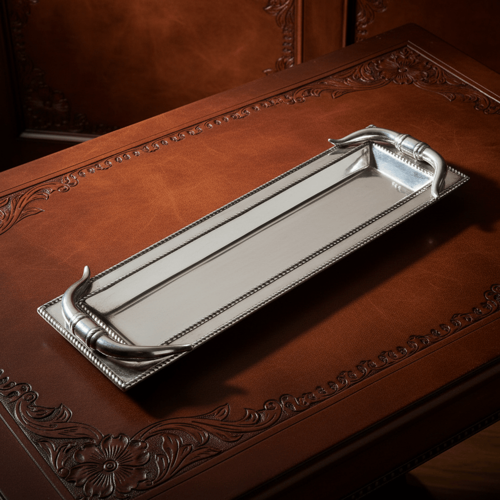 Arthur Court Western Frontier Longhorn Oblong Tray