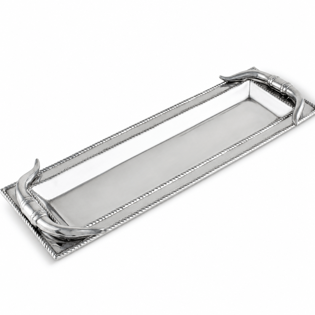 Arthur Court Western Frontier Longhorn Oblong Tray