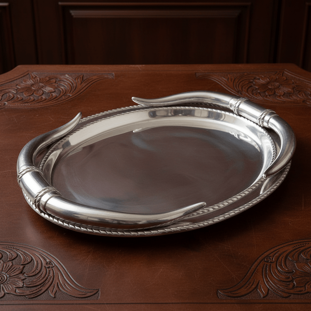 Arthur Court Western Frontier Longhorn Oval Platter