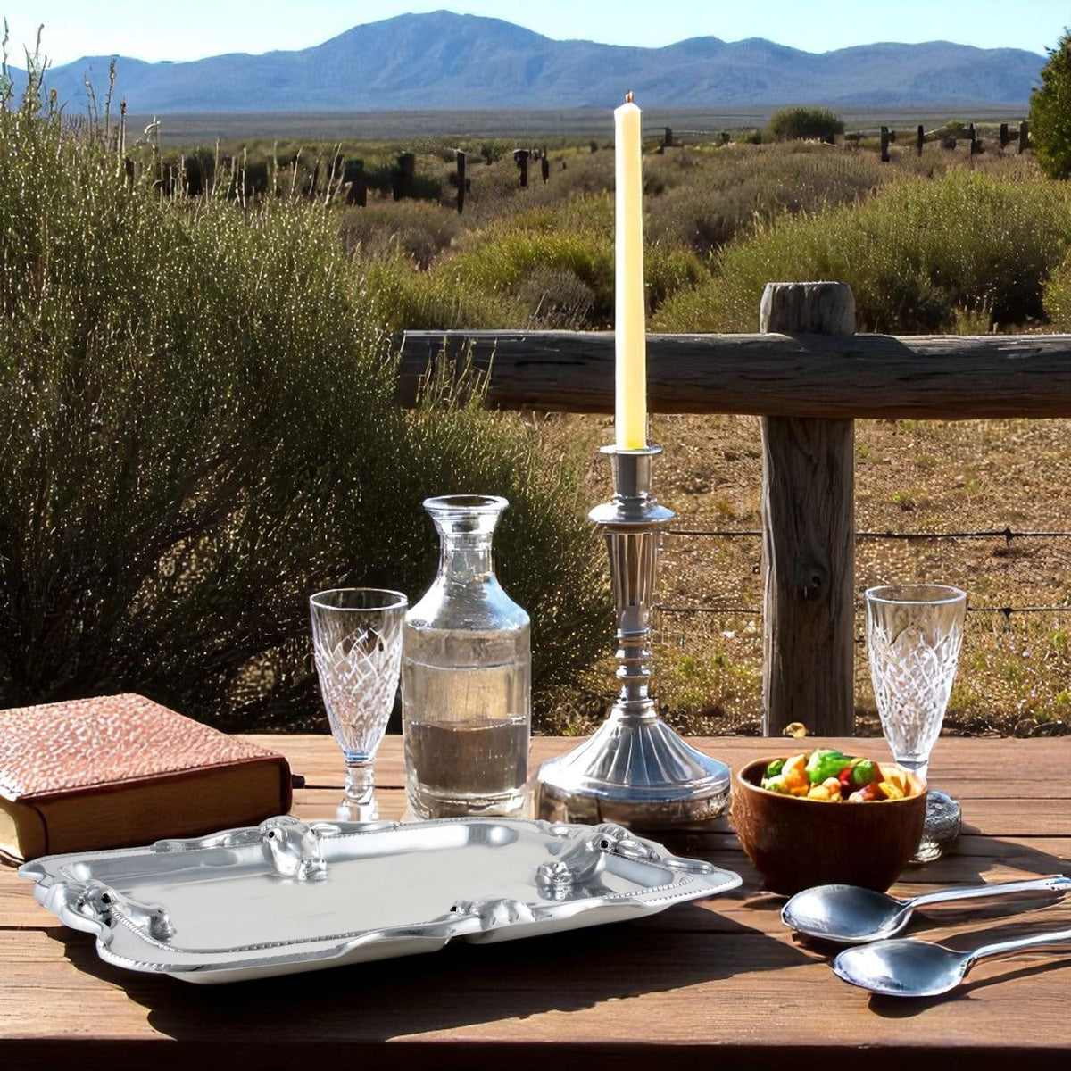 Arthur Court Western Frontier Longhorn Platter Large