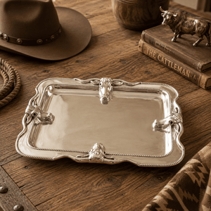 Arthur Court Western Frontier Longhorn Platter Large