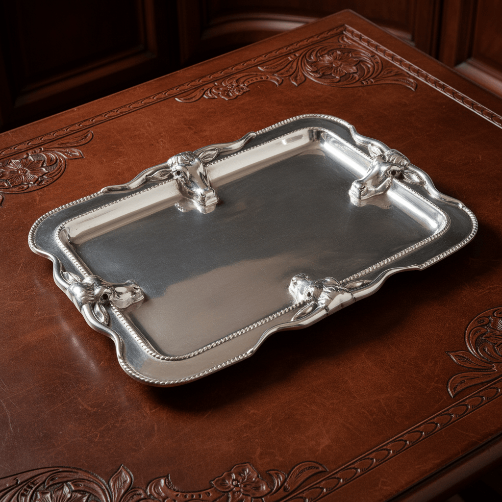 Arthur Court Western Frontier Longhorn Platter Large