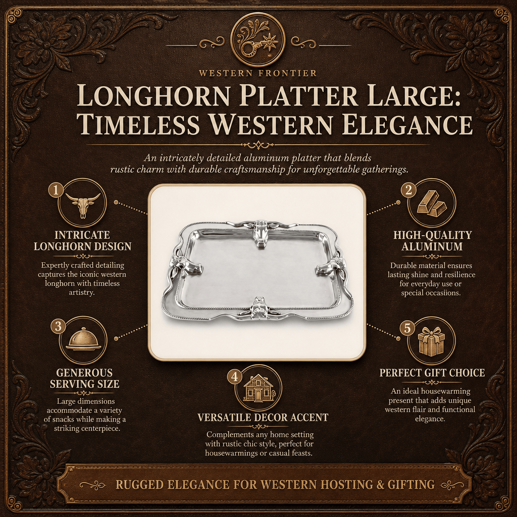 Arthur Court Western Frontier Longhorn Platter Large