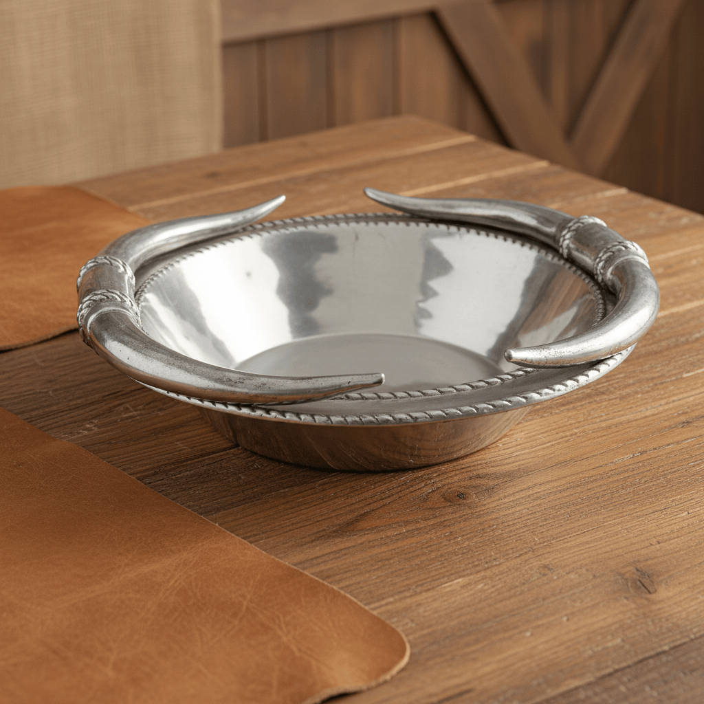 Arthur Court Western Frontier Longhorn Salad Bowl 12