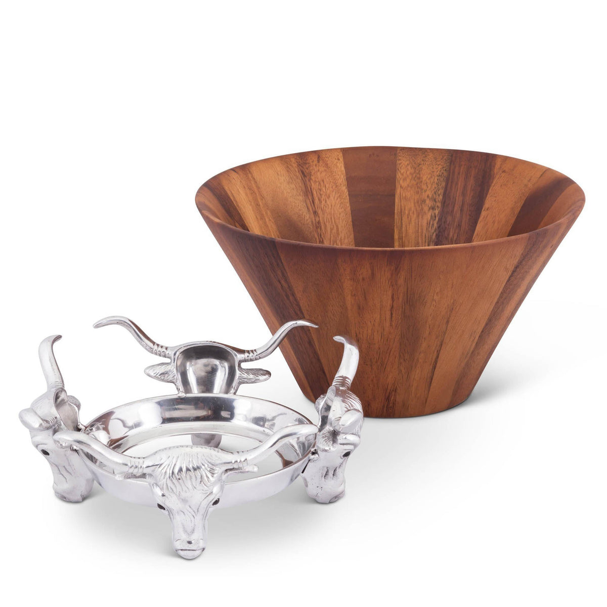 Arthur Court Western Frontier Longhorn Salad Bowl