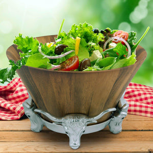 Arthur Court Western Frontier Longhorn Salad Bowl