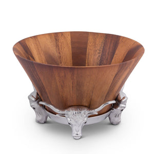 Arthur Court Western Frontier Longhorn Salad Bowl