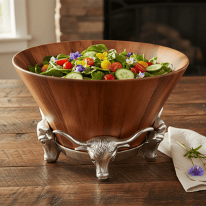 Arthur Court Western Frontier Longhorn Salad Bowl
