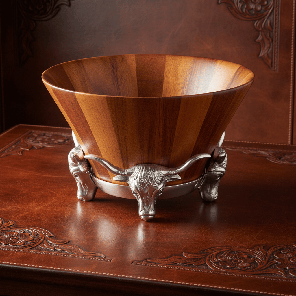 Arthur Court Western Frontier Longhorn Salad Bowl