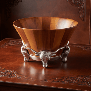 Arthur Court Western Frontier Longhorn Salad Bowl