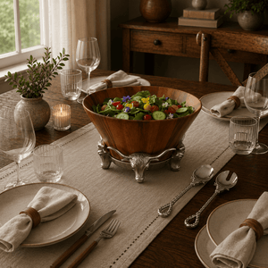 Arthur Court Western Frontier Longhorn Serving Set