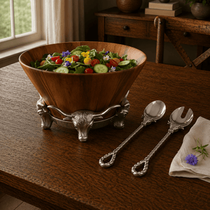 Arthur Court Western Frontier Longhorn Serving Set