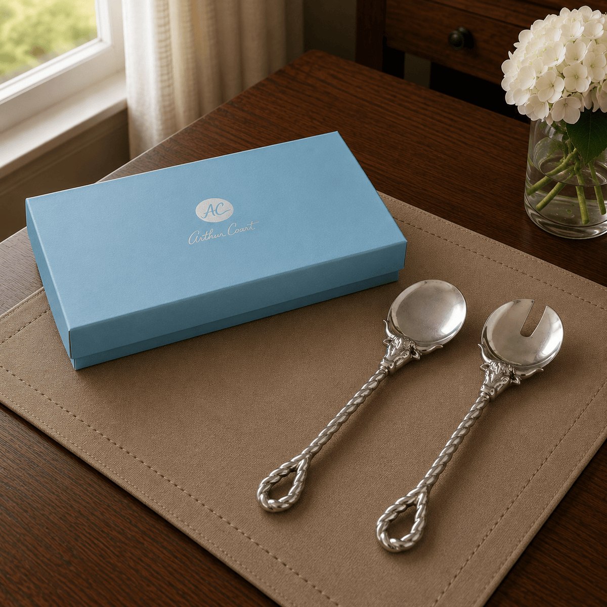 Arthur Court Western Frontier Longhorn Serving Set