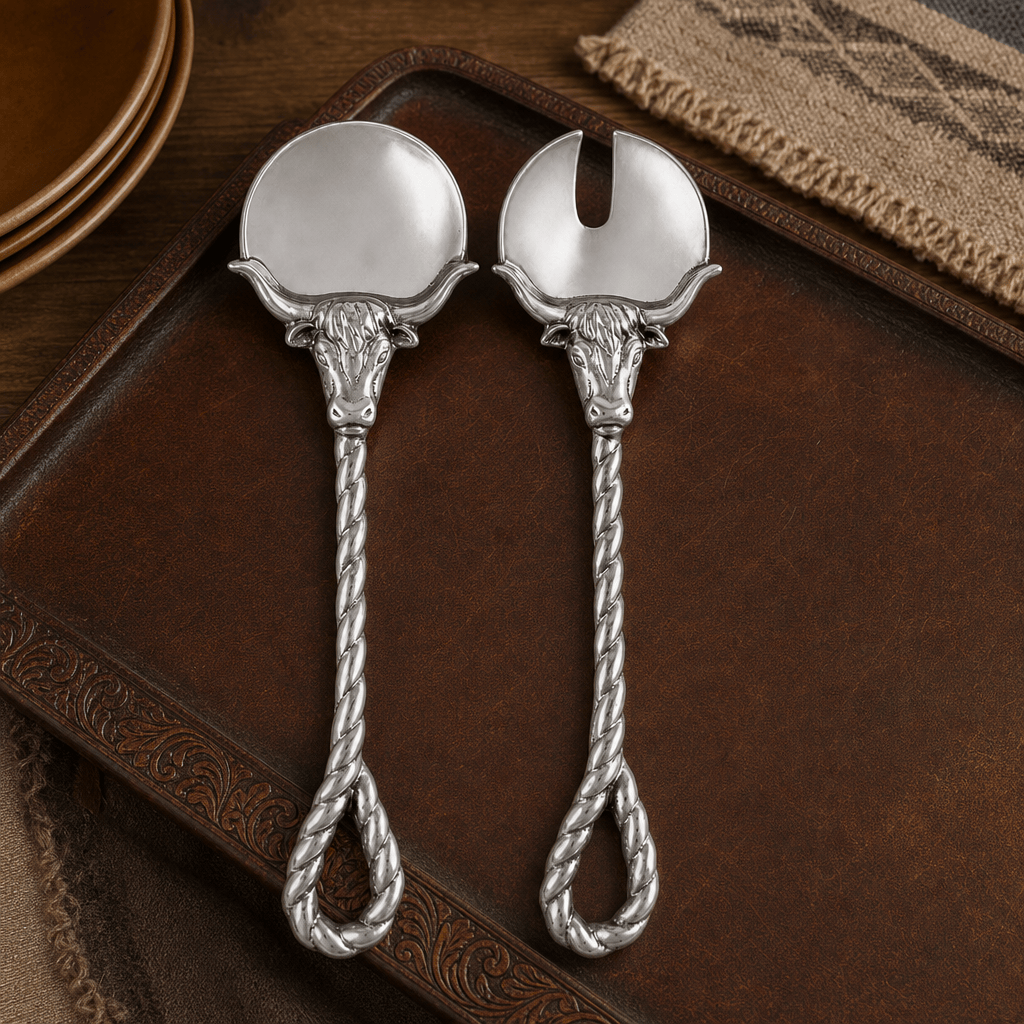 Arthur Court Western Frontier Longhorn Serving Set