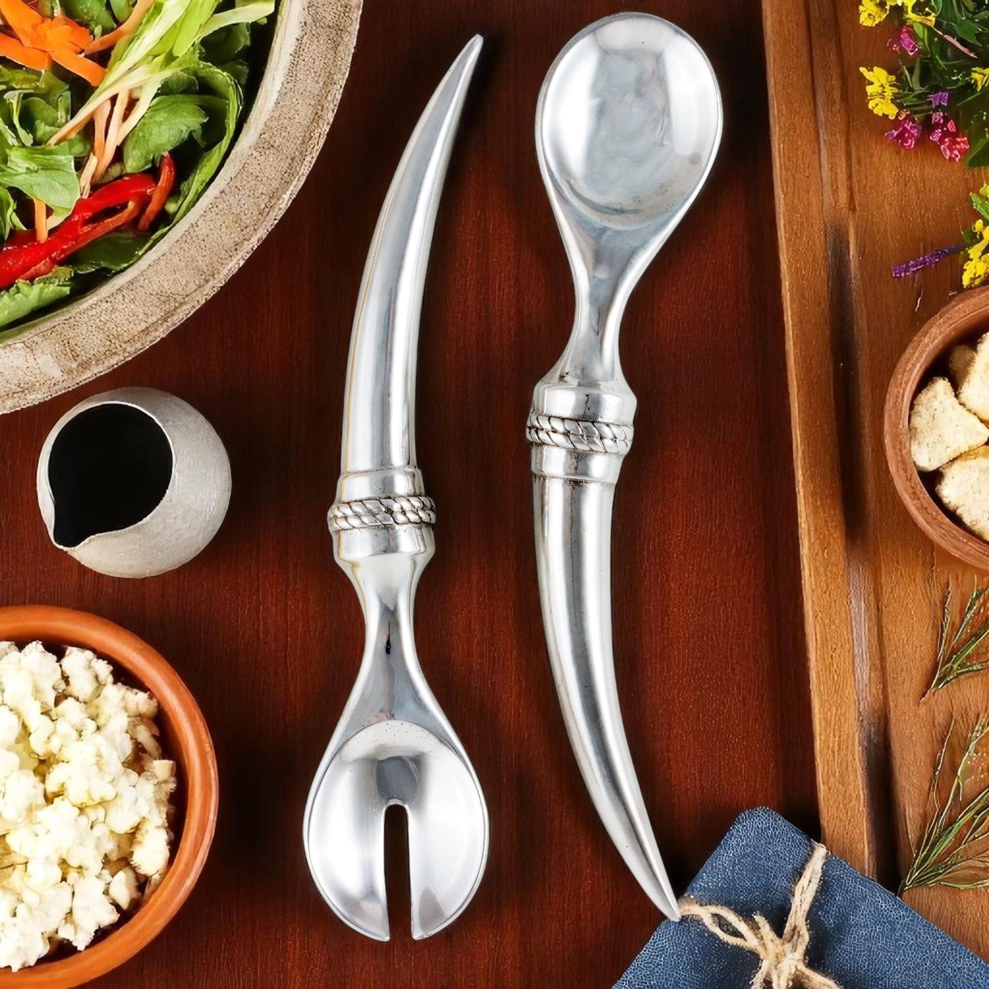 Arthur Court Western Frontier Longhorn Serving Set