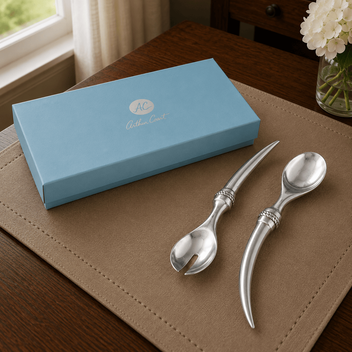 Arthur Court Western Frontier Longhorn Serving Set