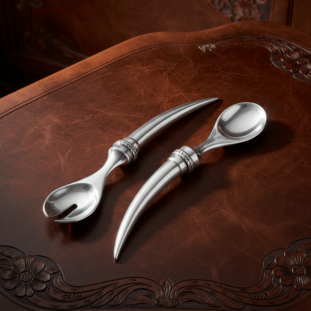 Arthur Court Western Frontier Longhorn Serving Set