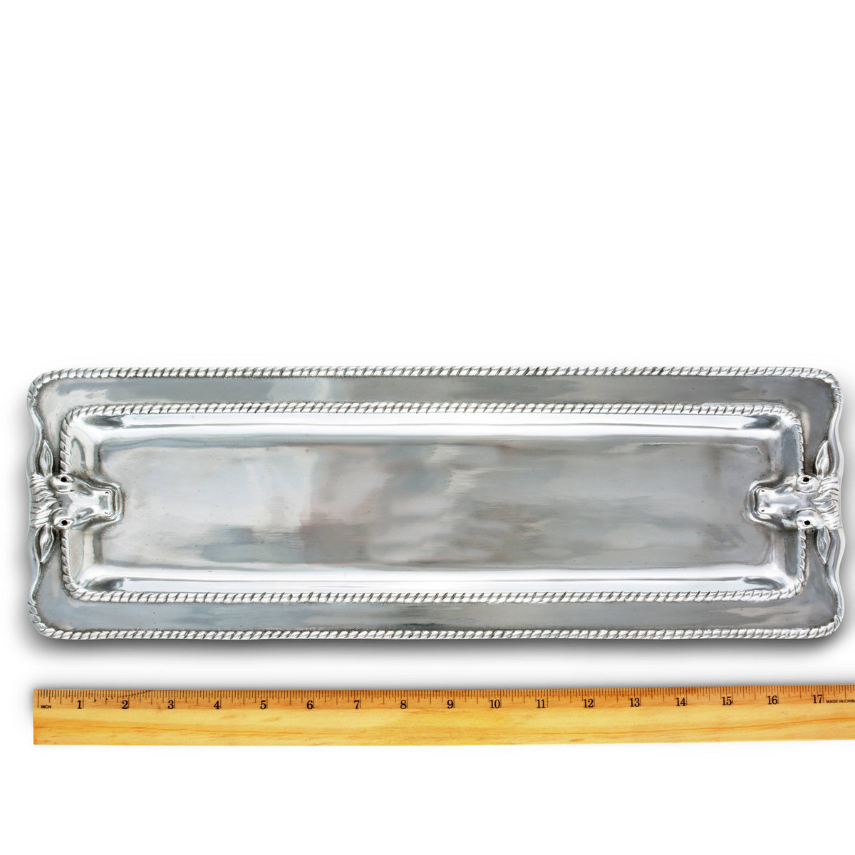 Arthur Court Western Frontier Longhorn with Braid Oblong Tray