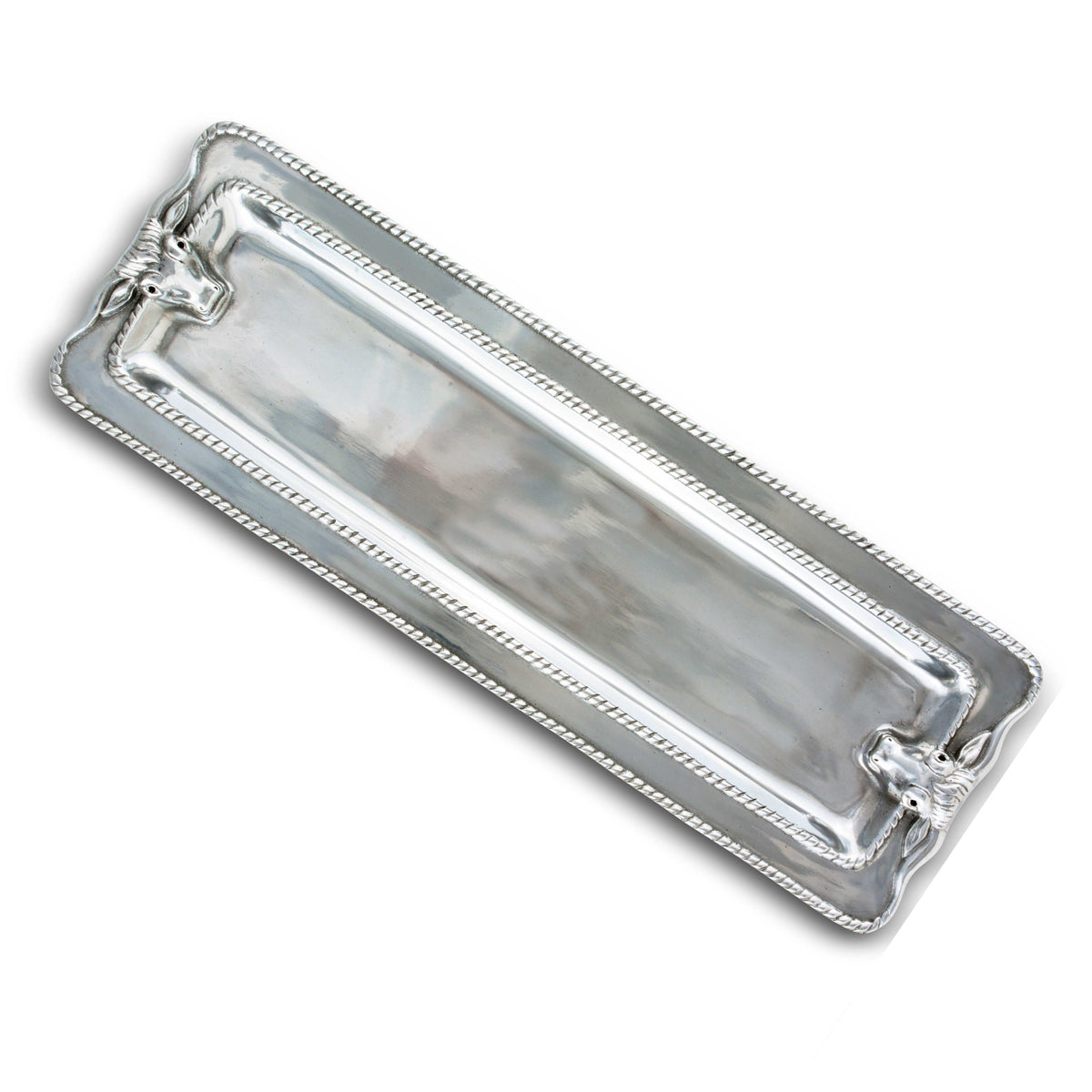 Arthur Court Western Frontier Longhorn with Braid Oblong Tray