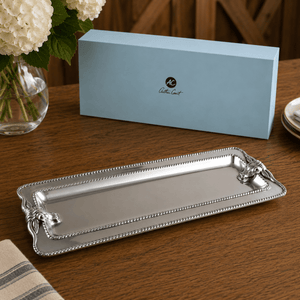 Arthur Court Western Frontier Longhorn with Braid Oblong Tray