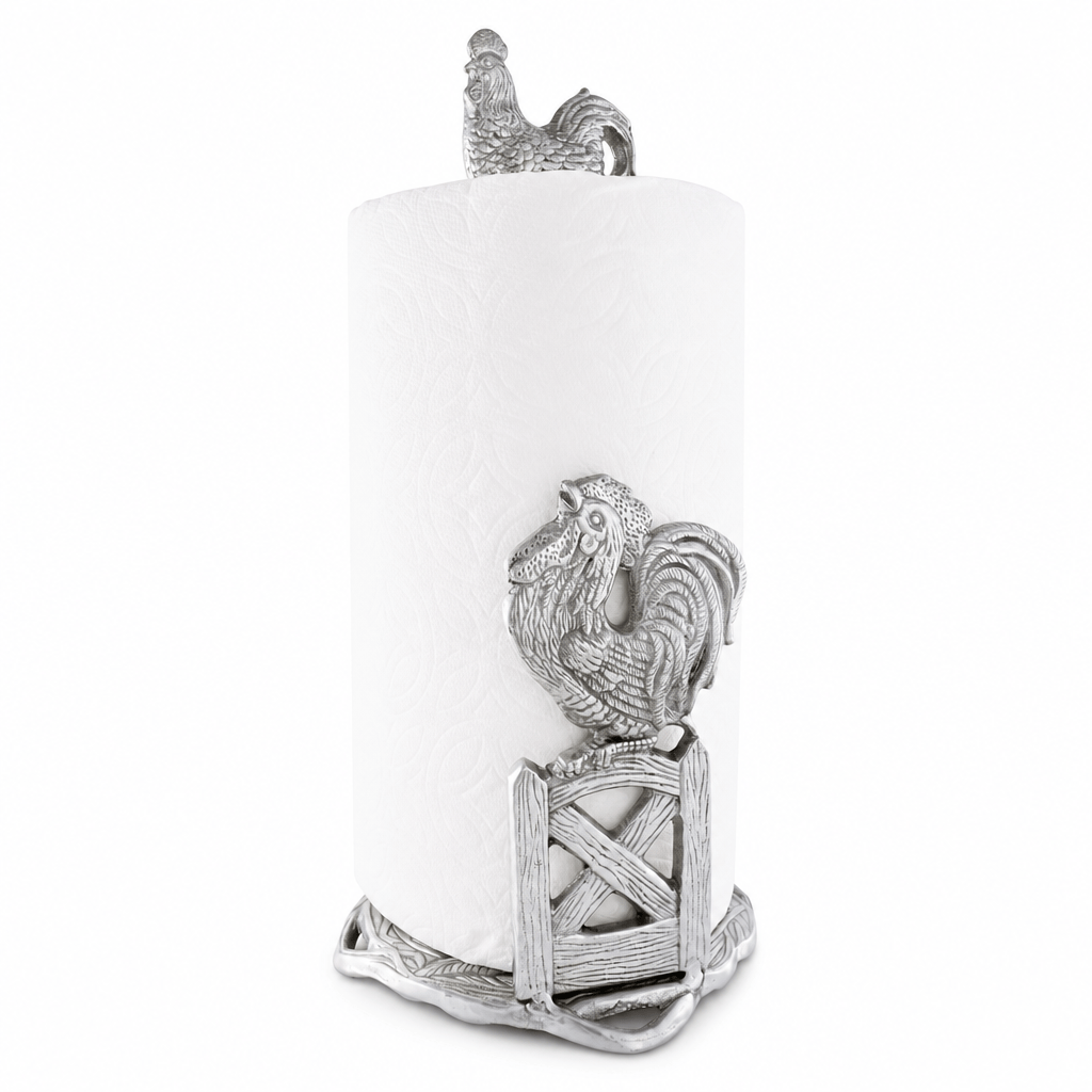 Arthur Court Western Frontier Rooster Paper Towel Holder