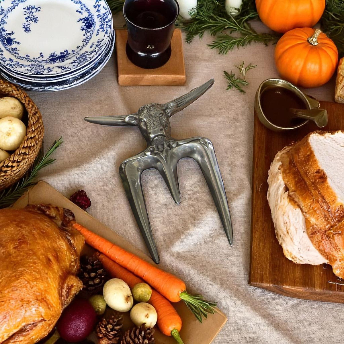 Arthur Court Western Frontier Steer Carving Fork