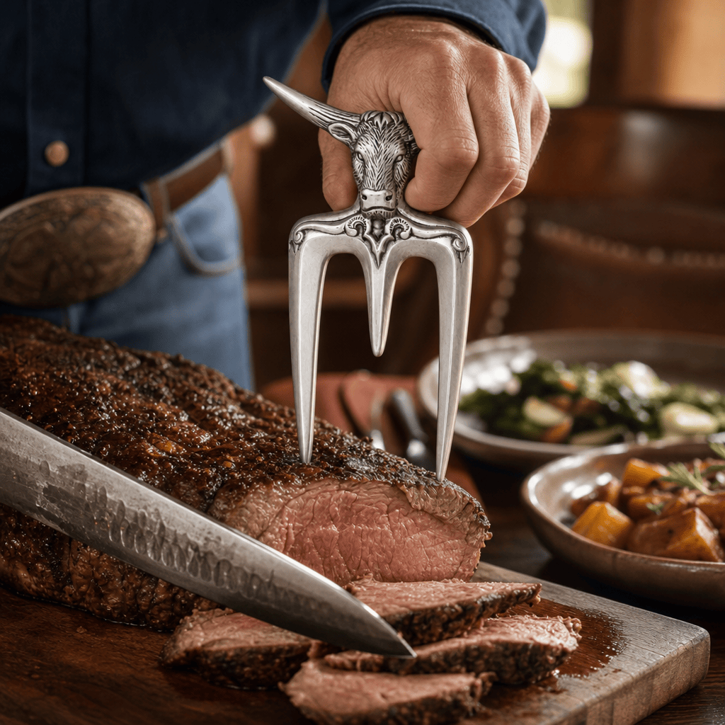 Arthur Court Western Frontier Steer Carving Fork