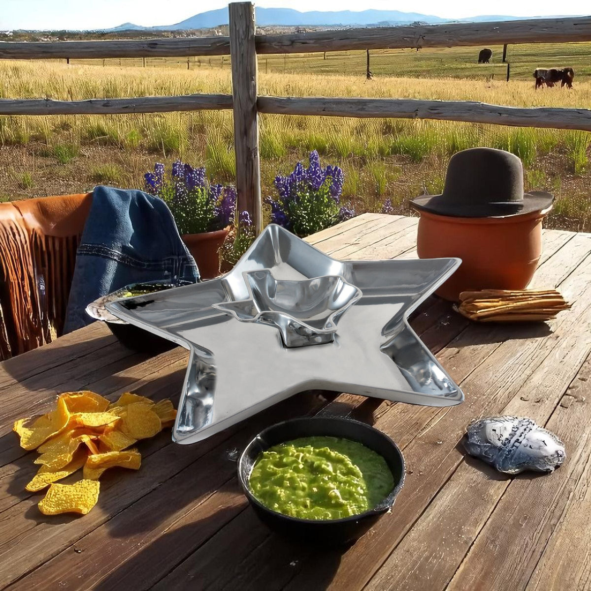 Arthur Court Western Frontier Texas Chip and Dip