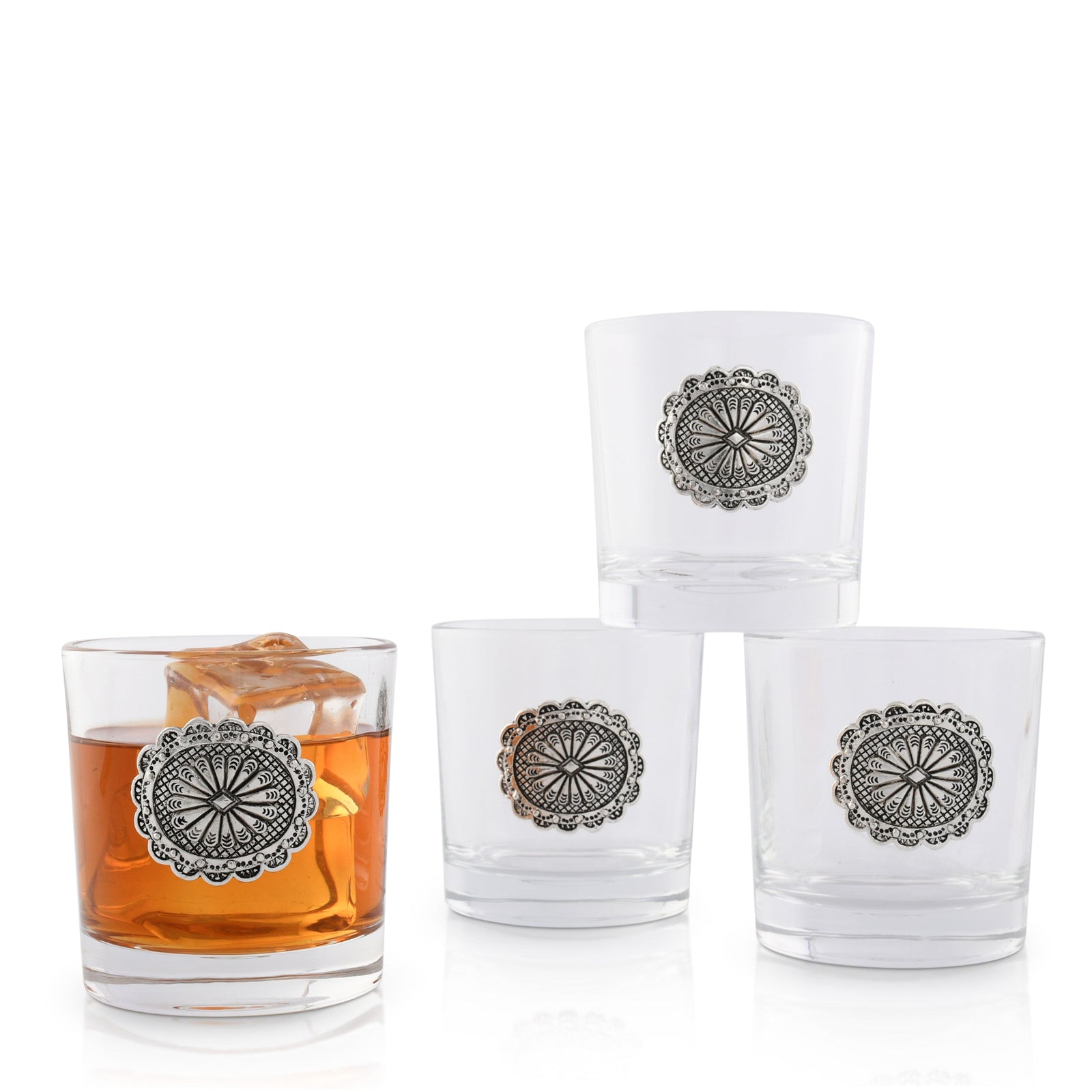 Arthur Court Western Frontier Western Concho Bar Glasses Set of 4