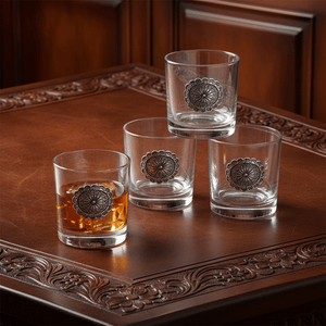 Arthur Court Western Frontier Western Concho Bar Glasses Set of 4