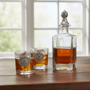 Arthur Court Western Frontier Western Concho Decanter Set with Glasses