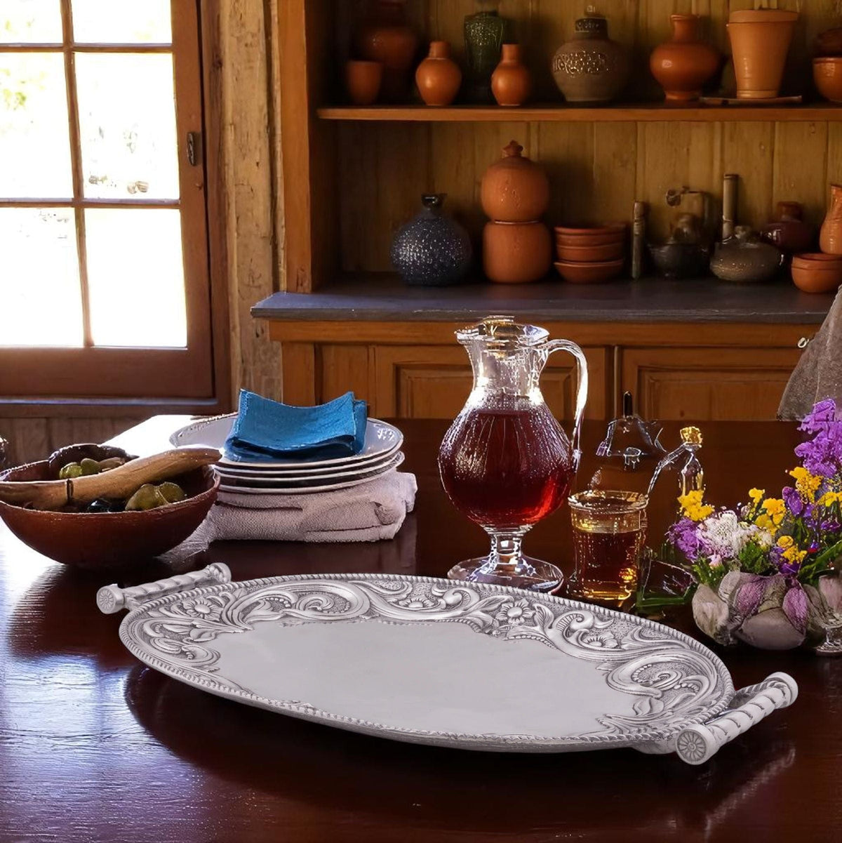 Arthur Court Western Frontier Western Leather Serving Tray