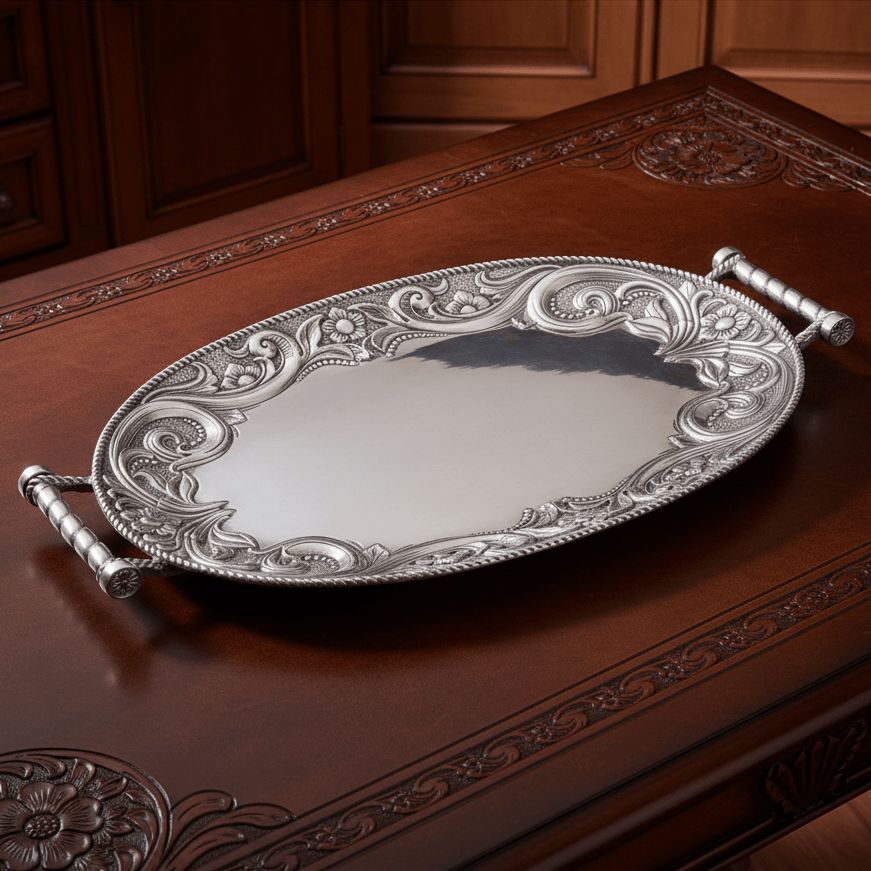 Arthur Court Western Frontier Western Leather Serving Tray
