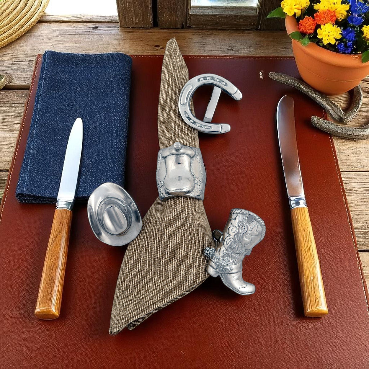 Arthur Court Western Frontier Western Napkin Rings