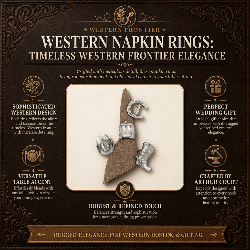 Arthur Court Western Frontier Western Napkin Rings