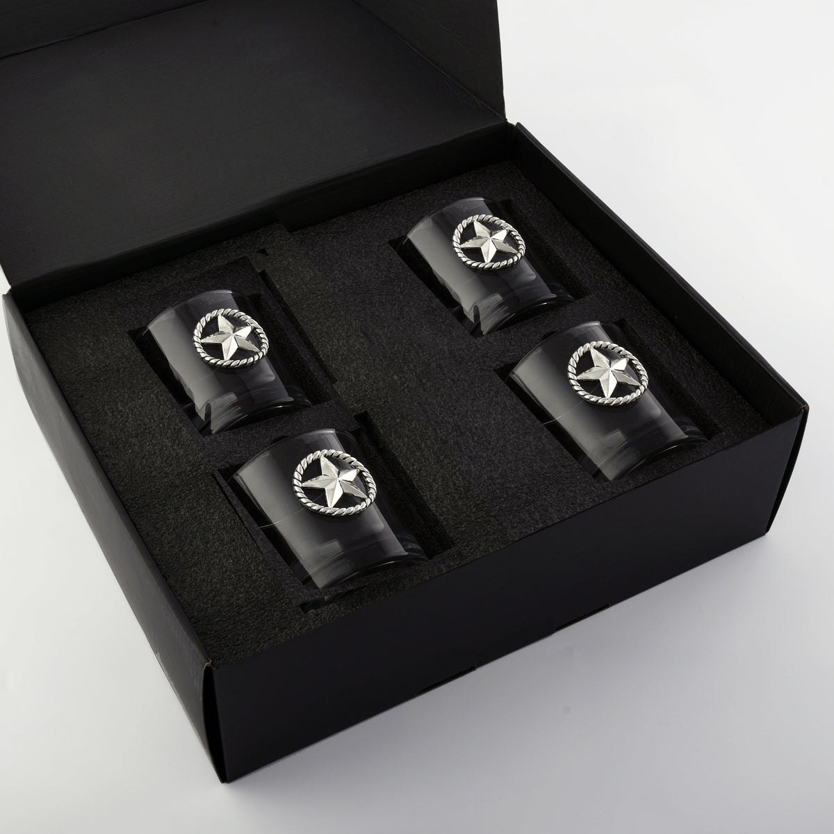 Arthur Court Western Frontier Western Star Bar Glasses Set of 4