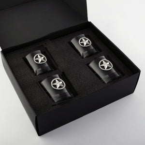 Arthur Court Western Frontier Western Star Bar Glasses Set of 4