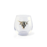 Arthur Court Wine Glasses / Stemware Longhorn Stemless Wine Glasses - Set of 4