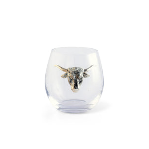 Arthur Court Wine Glasses / Stemware Longhorn Stemless Wine Glasses - Set of 4