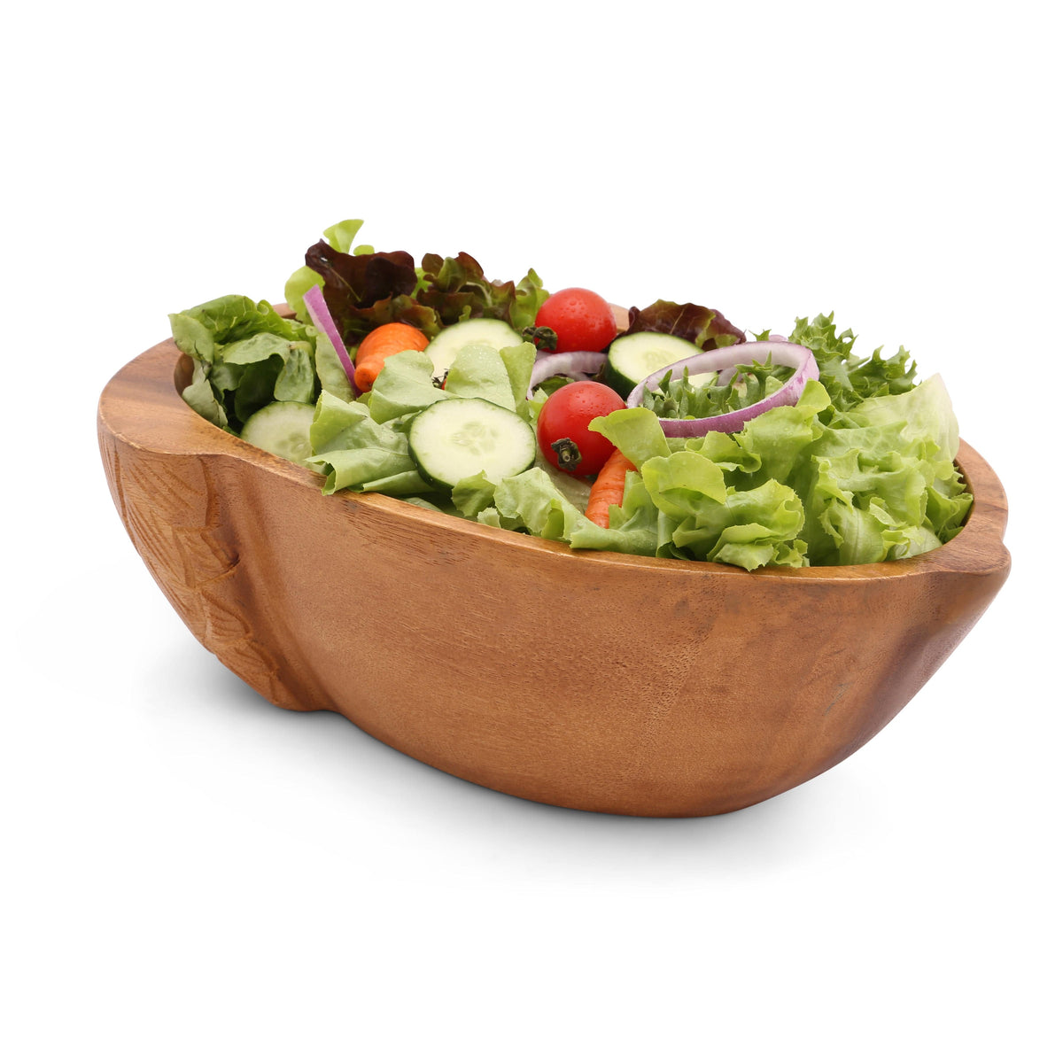 Arthur Court Wood Bowls / Boards Acorn Shape Acacia Wood Salad  Bowl Large