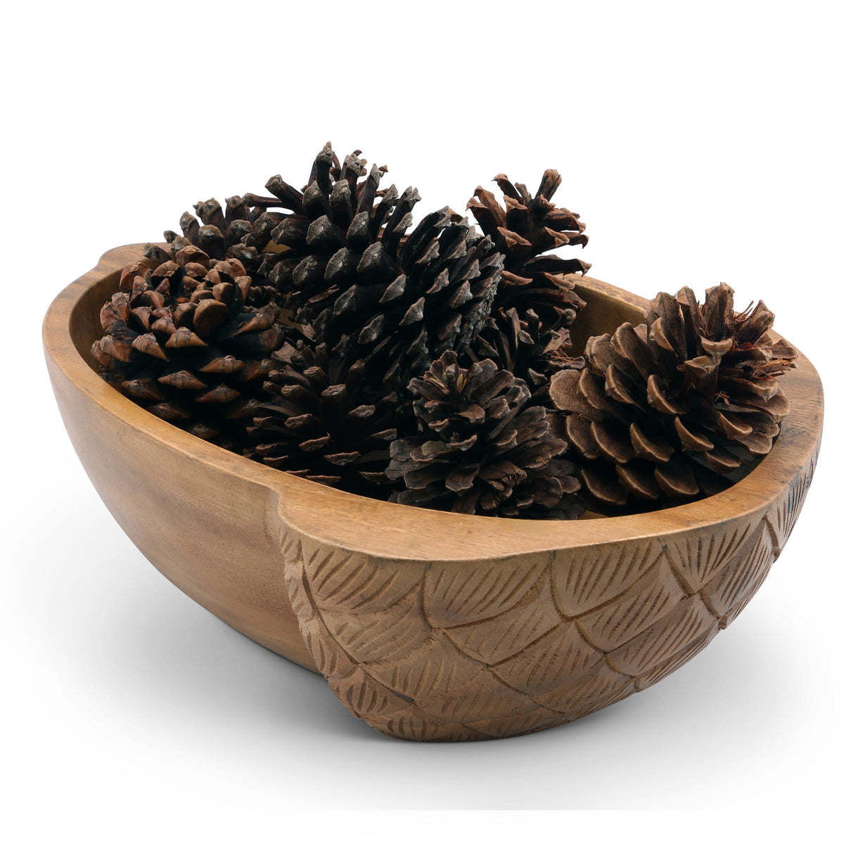 Arthur Court Wood Bowls / Boards Acorn Shape Acacia Wood Salad  Bowl Large