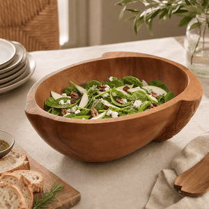 Arthur Court Wood Bowls / Boards Acorn Shape Acacia Wood Salad  Bowl Large