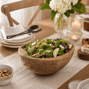 Arthur Court Wood Bowls / Boards Acorn Shape Acacia Wood Salad  Bowl Large