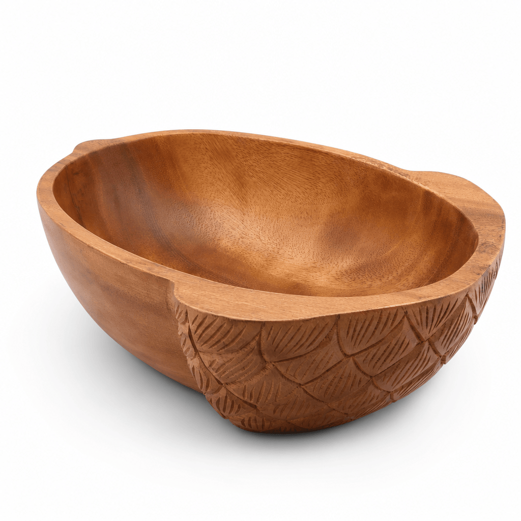 Arthur Court Wood Bowls / Boards Acorn Shape Acacia Wood Salad  Bowl Large